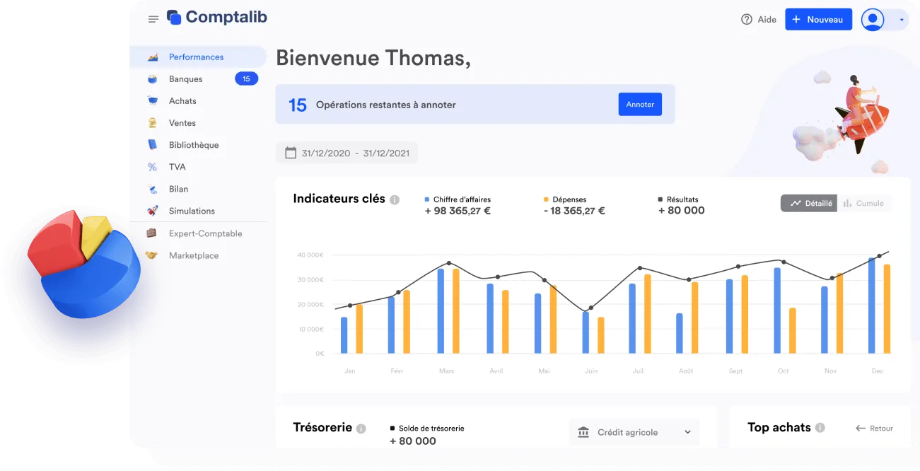 Visuel de l'application Comptalib