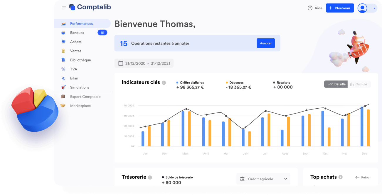 Visuel de l'application Comptalib