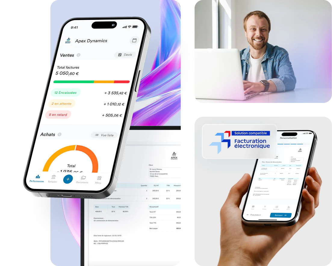 Une solution compatible facturation électronique avec applications web et mobile pour vous accompagner dans votre comptabilité au quotidien